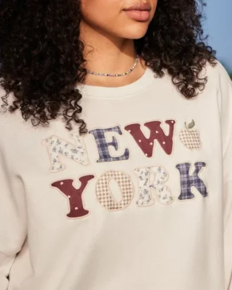 Camisola oversized com gráfico de Nova Iorque