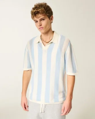 Camisola polo de manga curta e corte quadrado