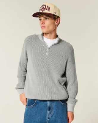 Camisola quadrada com fecho de correr