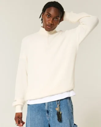 Camisola quadrada com fecho de correr