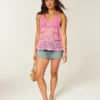 Camisola sem mangas estilo croché