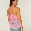 Camisola sem mangas estilo croché