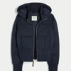 Casaco bomber acolchoado com acabamento em pele sintética