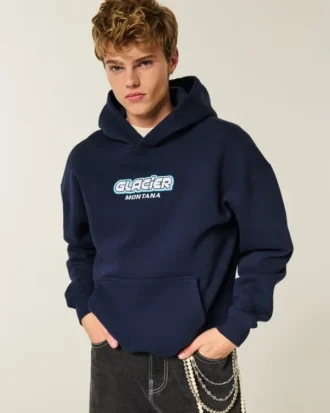 Casaco com capuz Boxy Glacier Montana Graphic