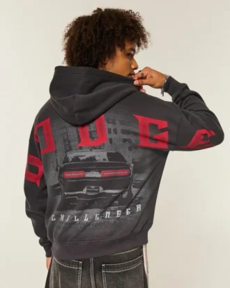 Casaco com capuz e estampado Dodge Challenger