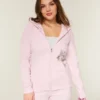 Casaco com capuz e fecho com estampado de rosas