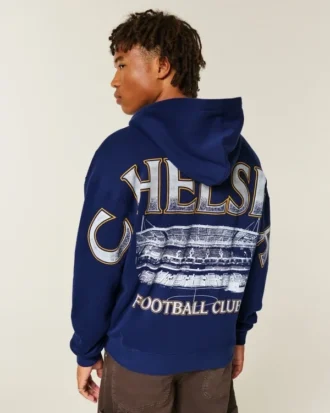 Casaco com capuz e fecho com gráfico do Chelsea Football Club