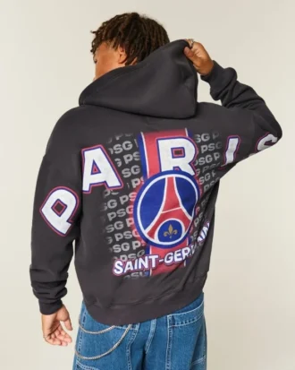 Casaco com capuz e fecho com gráfico do Paris Saint-Germain F.C.