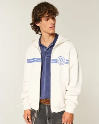 Casaco com capuz e fecho com gráfico Volkswagen Racing