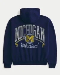 Casaco com capuz e fecho de correr da Universidade de Michigan Wolverines