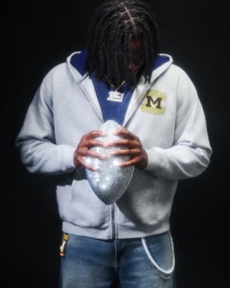 Casaco com capuz e fecho de correr da Universidade de Michigan Wolverines