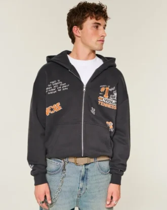Casaco com capuz e fecho de correr da Universidade do Tennessee Volunteers