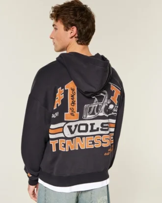 Casaco com capuz e fecho de correr da Universidade do Tennessee Volunteers