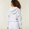 Casaco com capuz e fecho Gilly Hicks Relaxed Zip-Up Waffle Hoodie