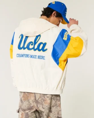 Casaco corta-vento com capuz e estampado UCLA Bruins