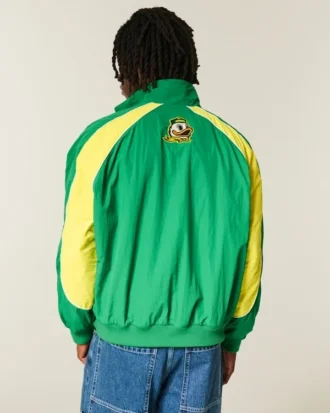 Casaco corta-vento com gráfico da Universidade de Oregon Ducks