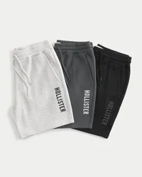 Conjunto de 3 calções com logótipo até ao meio da coxa