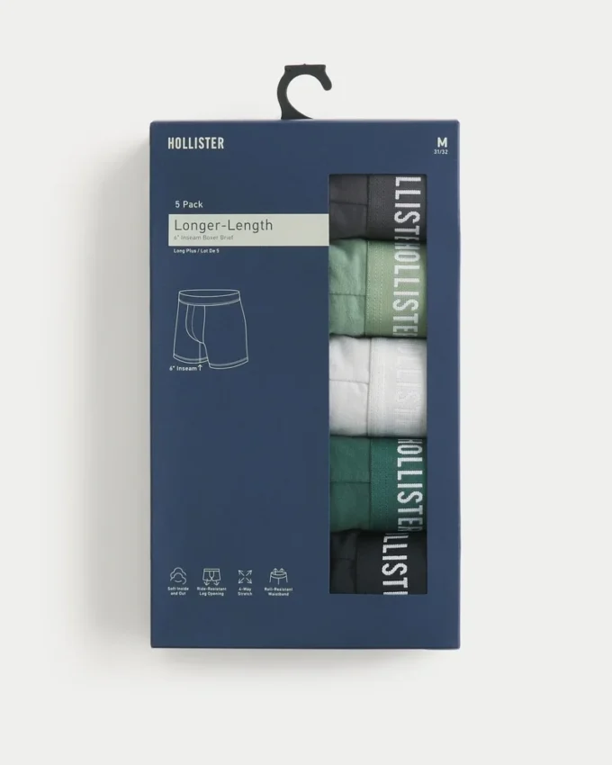 Conjunto de 5 boxers compridos