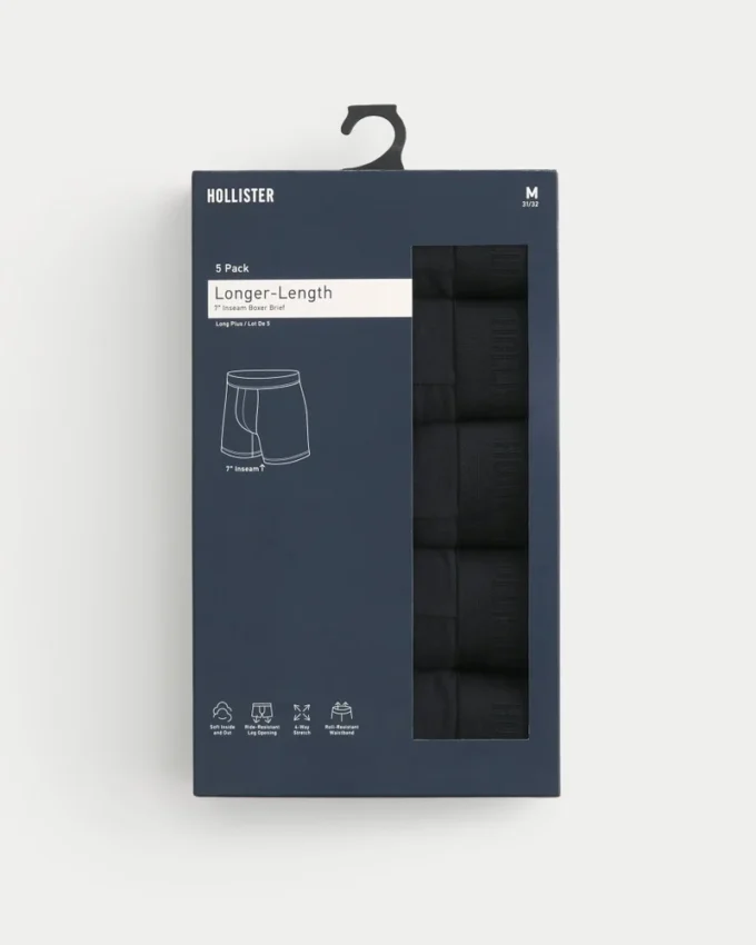 Conjunto de 5 boxers compridos