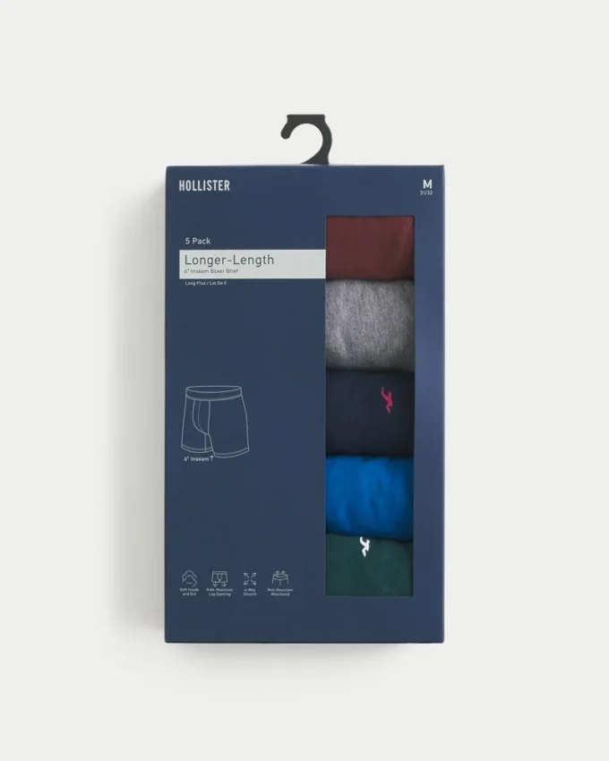 Conjunto de 5 boxers compridos