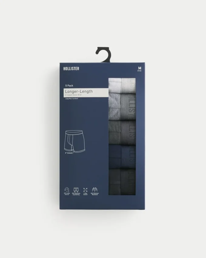 Conjunto de 5 boxers compridos