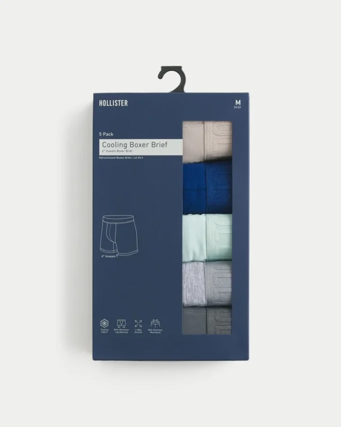 Conjunto de 5 boxers compridos refrescantes