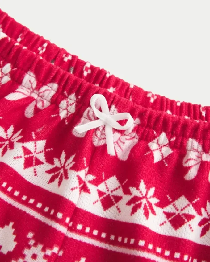 Conjunto de top com decote redondo e calções de manga comprida Always Cozy