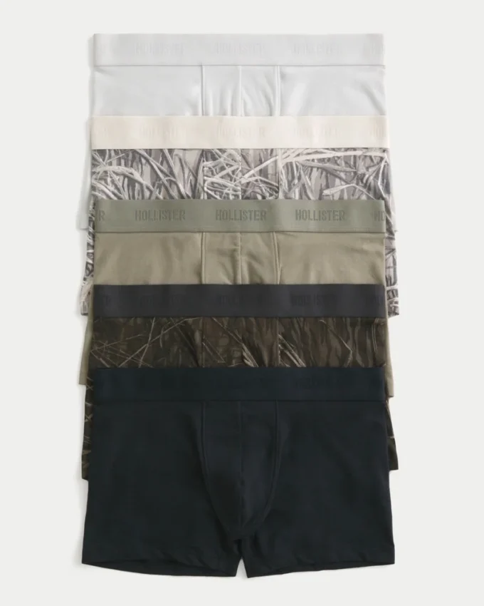 Cueca boxer clássica comprida, 5 unidades