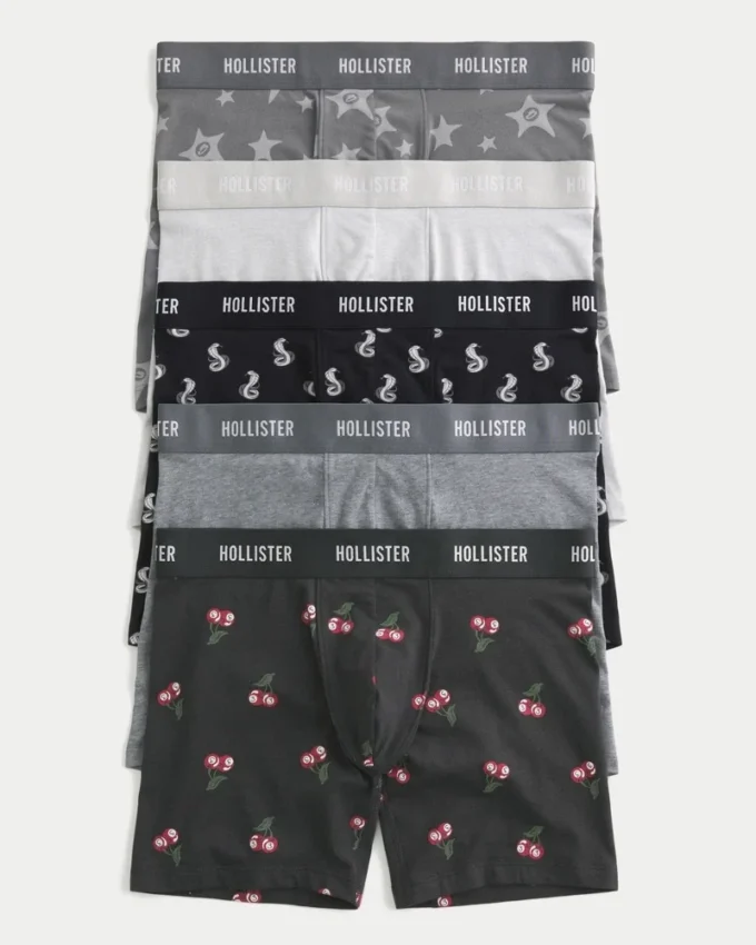 Cuecas boxer compridas, 5 unidades