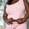 Gilly Hicks Camisola confortável com acabamento em renda waffle