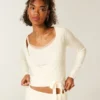 Gilly Hicks Camisola de malha com decote em V e mangas compridas