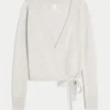 Gilly Hicks Camisola de malha com decote em V e mangas compridas