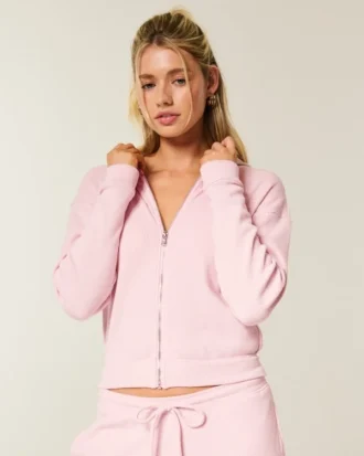 Gilly Hicks Casaco com capuz e fecho Always Cozy Waffle