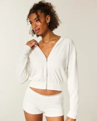 Gilly Hicks Casaco com capuz e fecho Always Cozy Waffle