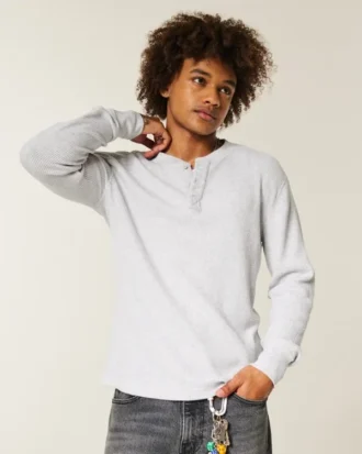 Henley térmico descontraído
