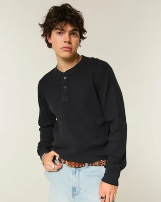 Henley térmico descontraído