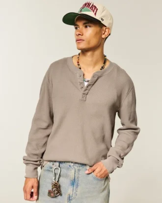 Henley térmico descontraído