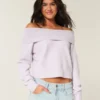Hollister Camisola confortável com ombros descobertos e dobra