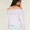 Hollister Camisola confortável com ombros descobertos e dobra