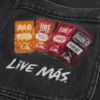 Hollister x Taco Bell Calças de ganga largas pretas lavadas com bordado gráfico