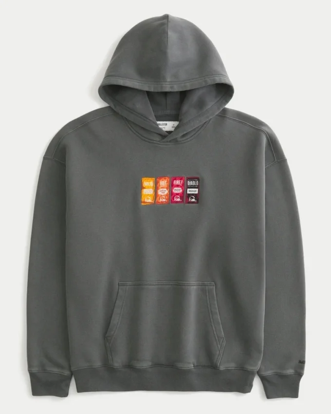 Hollister x Taco Bell Casaco com capuz e estampado Boxy