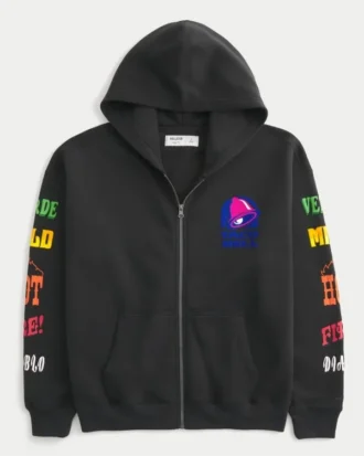 Hollister x Taco Bell Casaco com capuz e fecho de correr com padrão gráfico