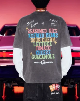 Hollister x Taco Bell T-shirt gráfica larga e pesada