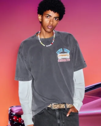 Hollister x Taco Bell T-shirt gráfica larga e pesada