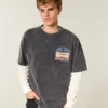 Hollister x Taco Bell T-shirt gráfica larga e pesada