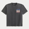 Hollister x Taco Bell T-shirt gráfica larga e pesada