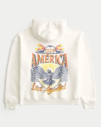 Hoodie com estampa Boxy Club América Las Águillas