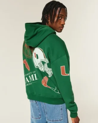 Hoodie com estampa da Universidade de Miami Hurricanes