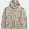 Hoodie largo com estampado leopardo