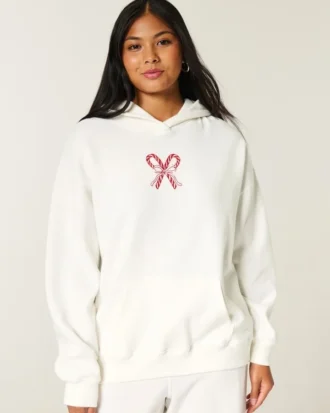 Hoodie oversized com estampa Candy Cane